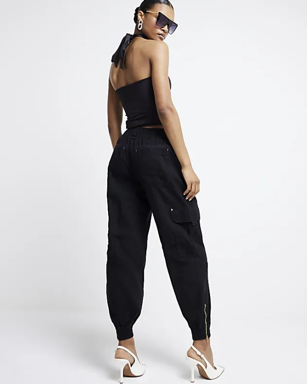 River Island zip cuffed cargo trousers< Trousers