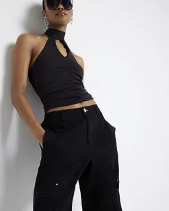 River Island zip cuffed cargo trousers< Trousers