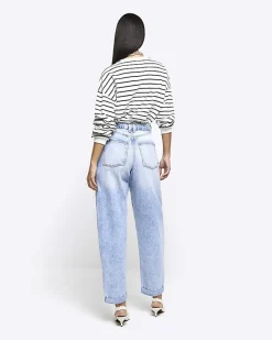 River Island belted relaxed straight jeans< Jeans