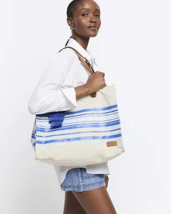 River Island canvas stripe shopper bag< Bags, Purses & Luggage