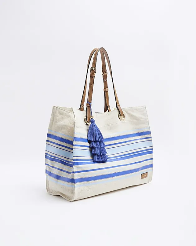 River Island canvas stripe shopper bag< Bags, Purses & Luggage