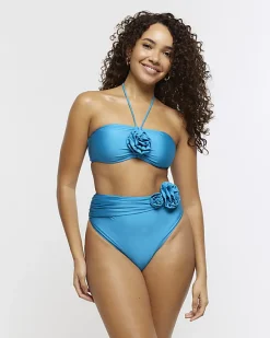 River Island corsage halter bikini top< Swimwear & Beachwear