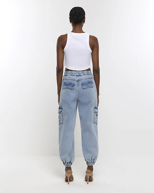 River Island cuffed cargo jeans< Jeans