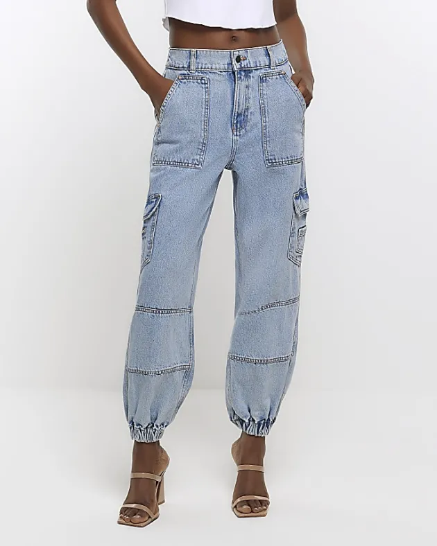River Island cuffed cargo jeans< Jeans