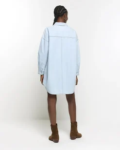 River Island denim oversized mini shirt dress< Dresses