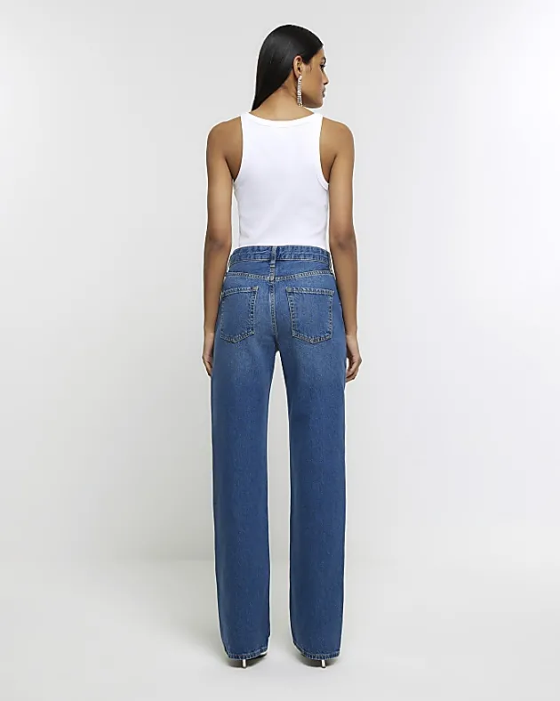 River Island embellished relaxed straight jeans< Jeans