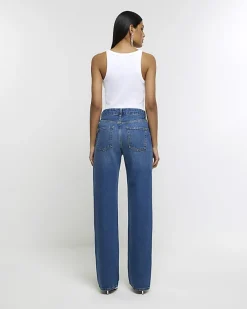 River Island embellished relaxed straight jeans< Jeans