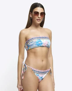River Island embellished tie side bikini bottoms< Swimwear & Beachwear