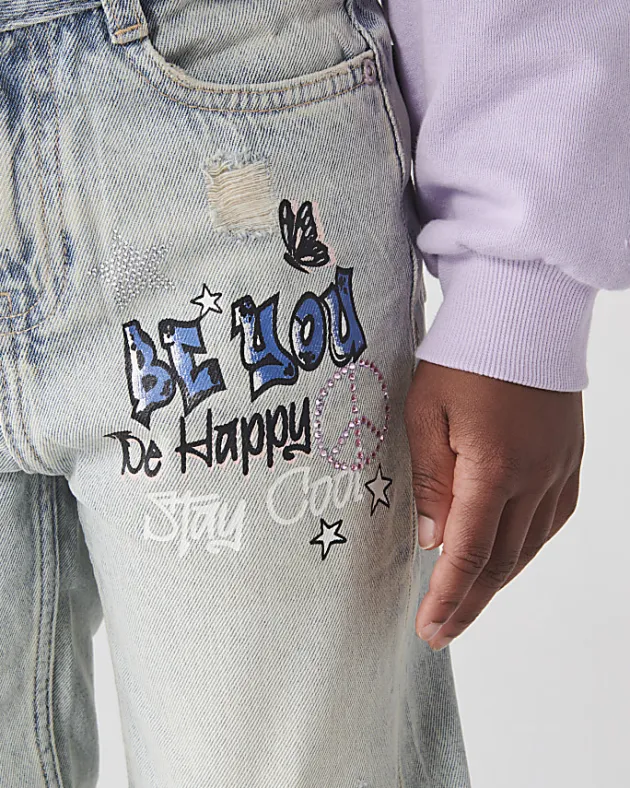 River Island graffiti ripped jeans< Jeans