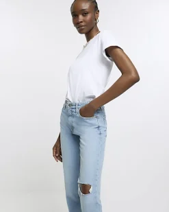 River Island high rise stove pipe straight leg jeans< Jeans