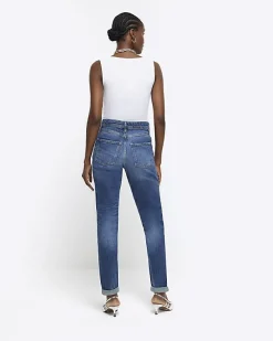 River Island high waisted embellished mom jeans< Jeans