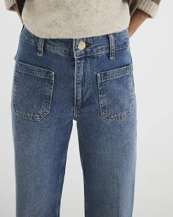 River Island high waisted flare wide fit jeans< Petite