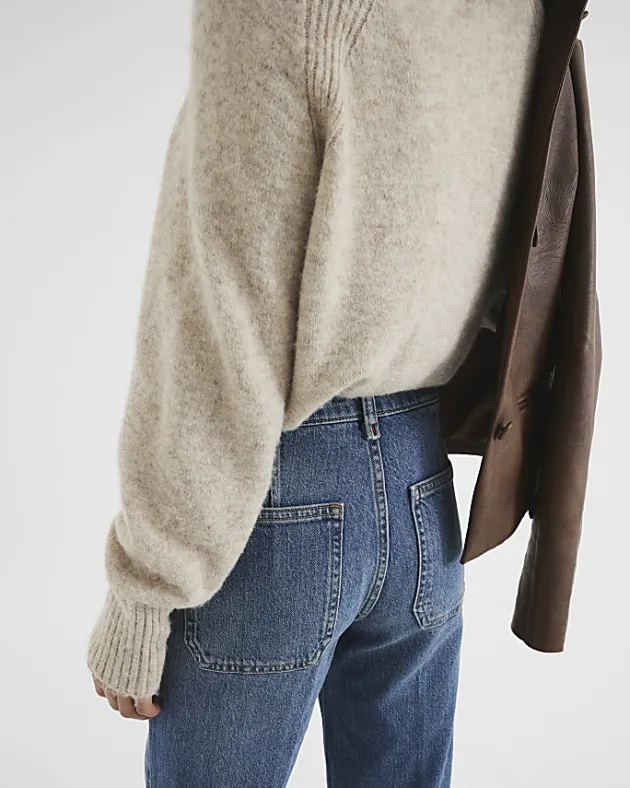 River Island high waisted flare wide fit jeans< Petite