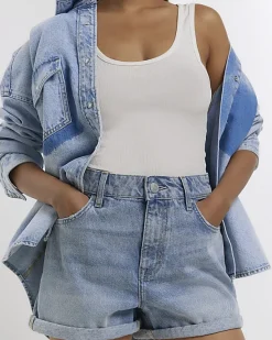 River Island high waisted mom denim shorts< Shorts