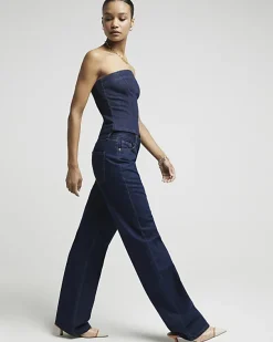 River Island high waisted relaxed straight leg jeans< Jeans