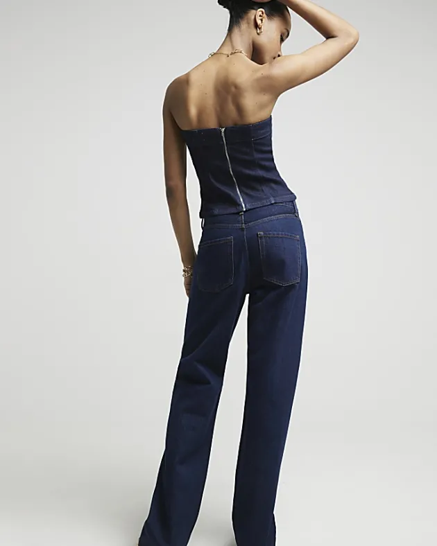 River Island high waisted relaxed straight leg jeans< Jeans