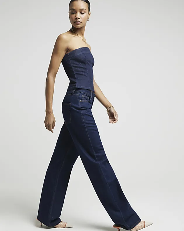 River Island high waisted relaxed straight leg jeans< Jeans