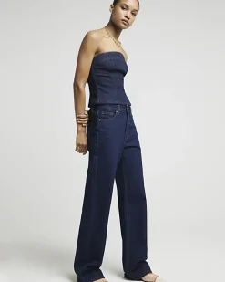 River Island high waisted relaxed straight leg jeans< Jeans