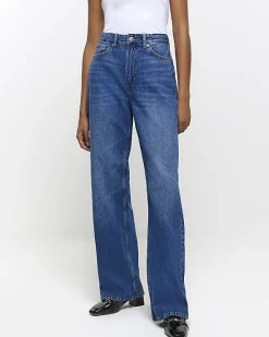 River Island high waisted relaxed straight leg jeans< Jeans