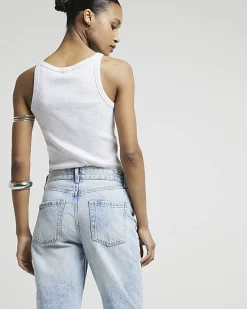 River Island high waisted relaxed straight leg jeans< Jeans