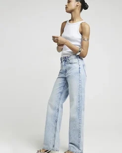 River Island high waisted relaxed straight leg jeans< Jeans