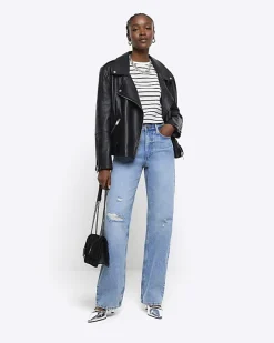 River Island high waisted relaxed straight fit jeans< Jeans