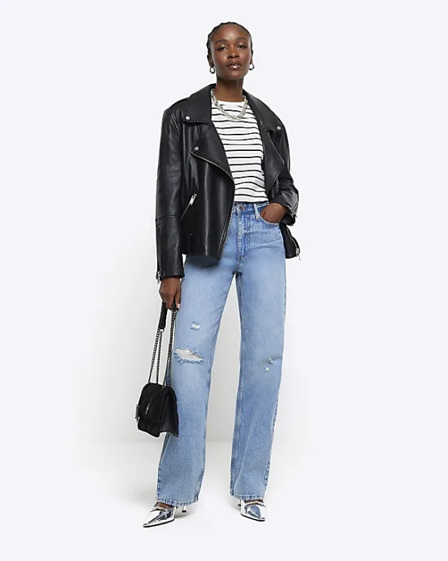River Island high waisted relaxed straight fit jeans< Jeans
