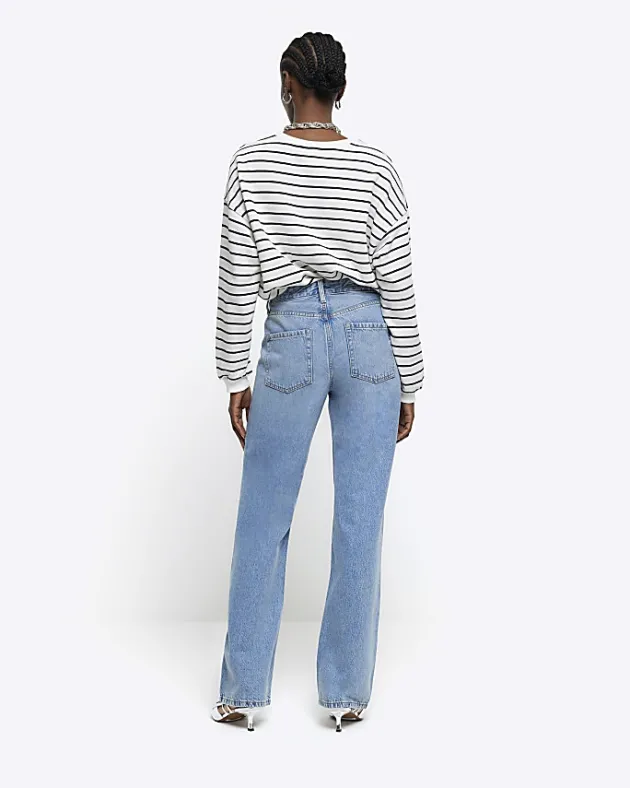 River Island high waisted relaxed straight fit jeans< Jeans