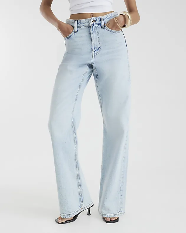 River Island high waisted relaxed straight fit jeans< Jeans