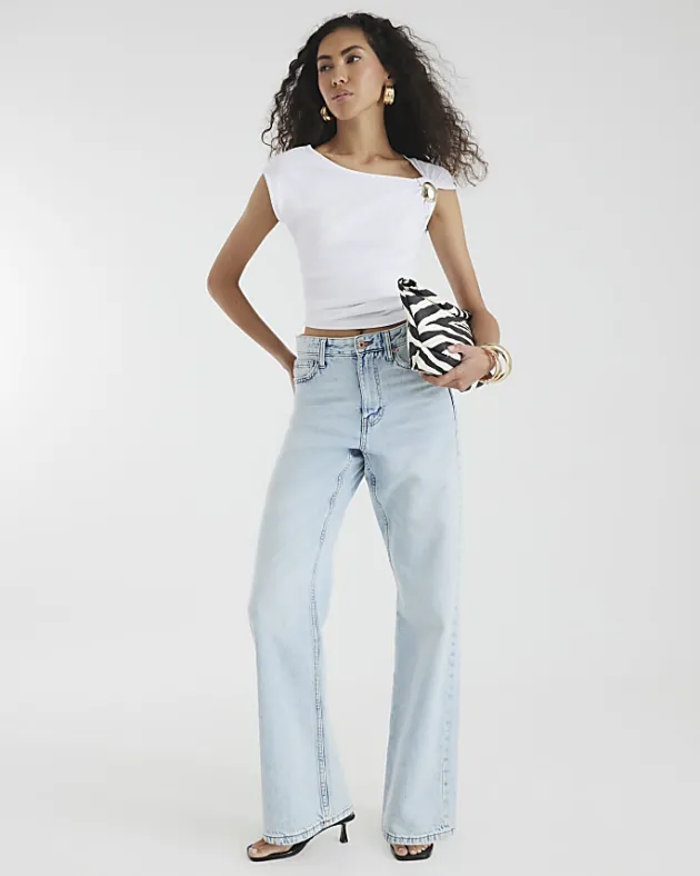 River Island high waisted relaxed straight fit jeans< Jeans