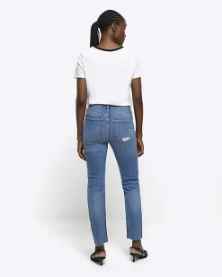 River Island high waisted slim fit ripped jeans< Jeans