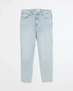 River Island high waisted slim fit straight jean< Jeans