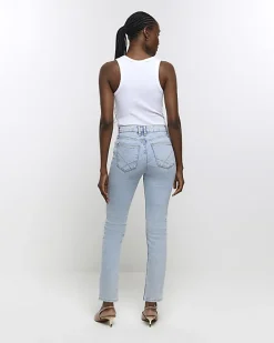 River Island high waisted slim fit straight jean< Jeans