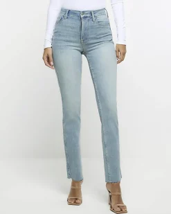 River Island high waisted slim straight leg jeans< Jeans