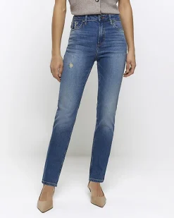 River Island High Waisted Slim Straight Jeans< Jeans