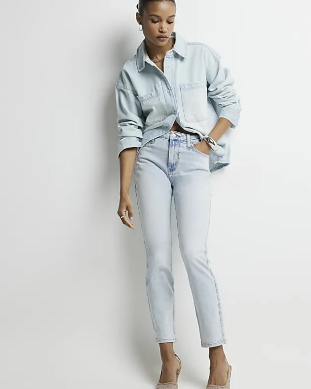 River Island high waisted slim straight jeans< Jeans