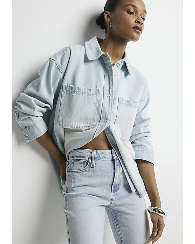 River Island high waisted slim straight jeans< Jeans