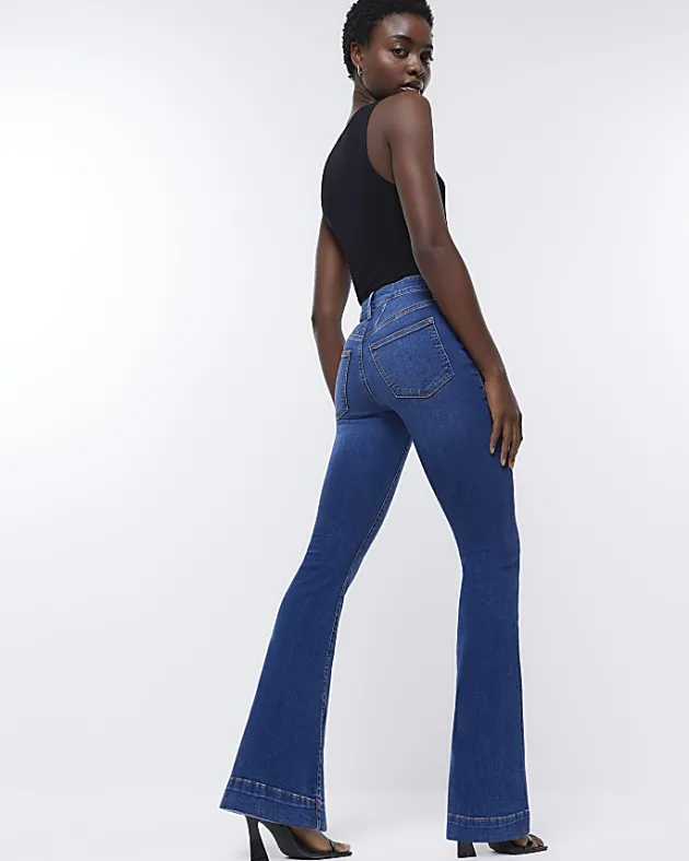 River Island high waisted tummy hold flare jeans< Jeans
