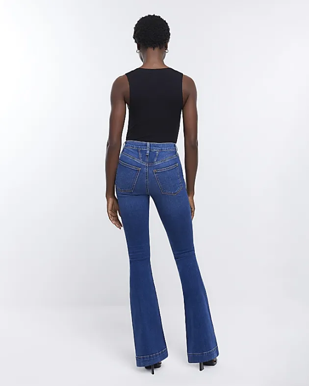 River Island high waisted tummy hold flare jeans< Jeans