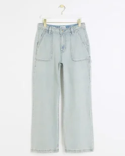 River Island high waisted wide fit cargo jeans< Jeans