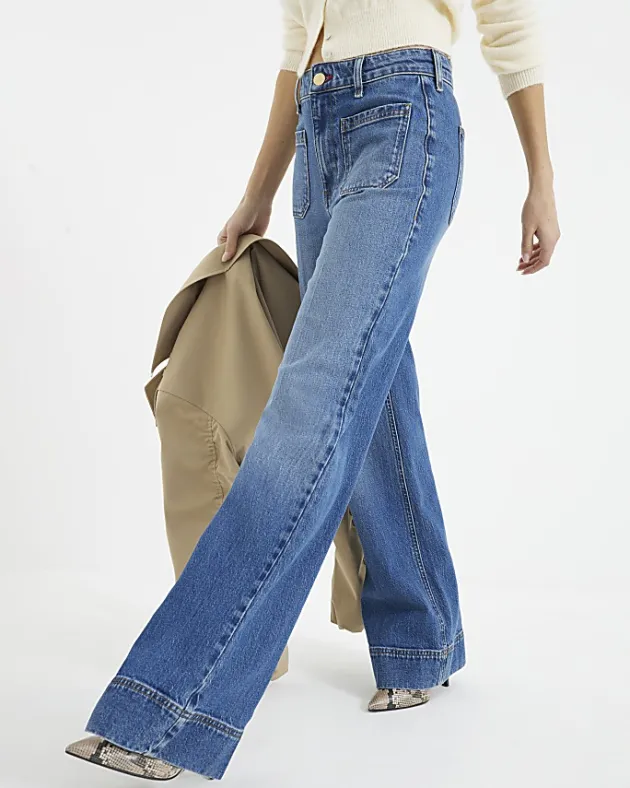 River Island high waisted wide leg jeans< Jeans