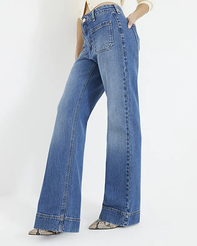 River Island high waisted wide leg jeans< Jeans