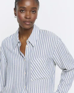 River Island linen blend stripe shirt< Co-ord Sets