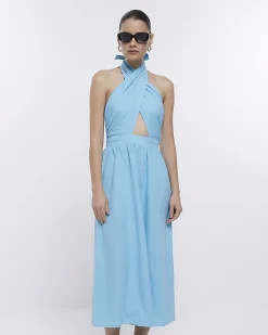 River Island linen halter neck midi dress< Dresses