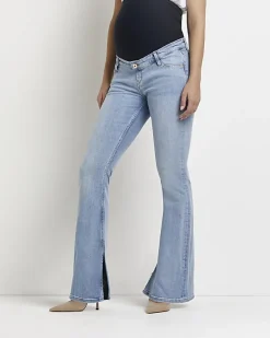 River Island maternity split hem flared jeans< Maternity