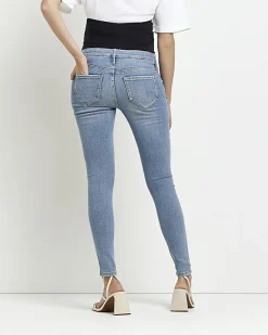 River Island mid rise maternity ripped skinny jeans< Maternity