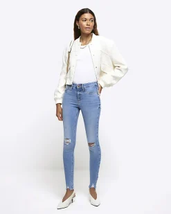 River Island molly ripped bum sculpt jeggings< Jeans