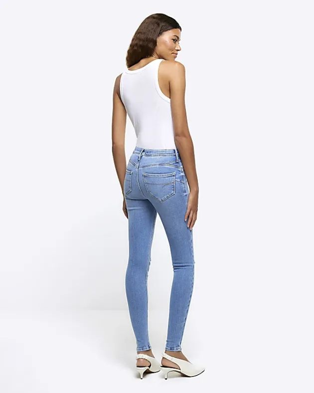 River Island molly ripped bum sculpt jeggings< Jeans