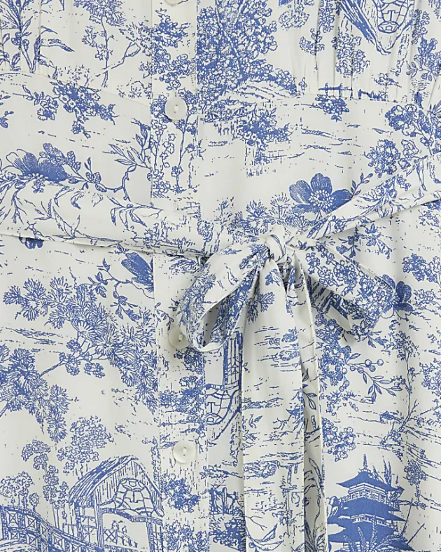 River Island printed shirt midi dress< Plus