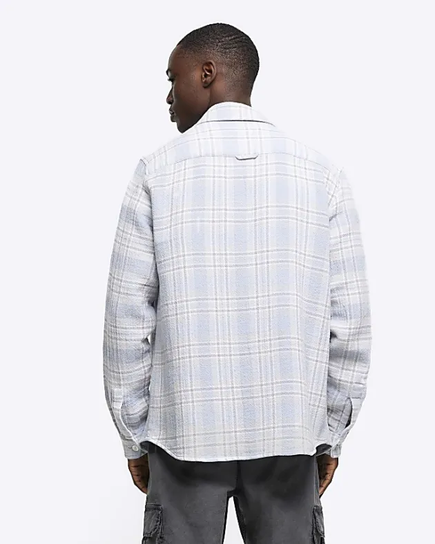 River Island regular fit check long sleeve shirt< Shirts